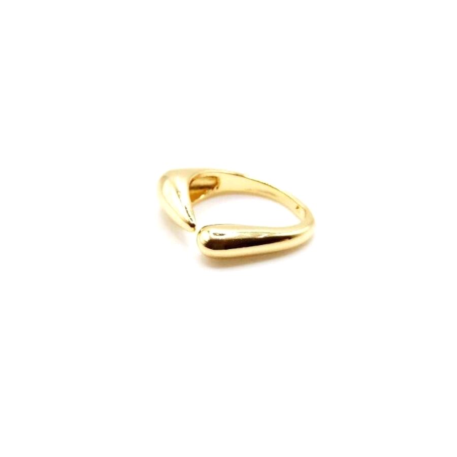 Anillo dorado de gotas abiertas - foto 1