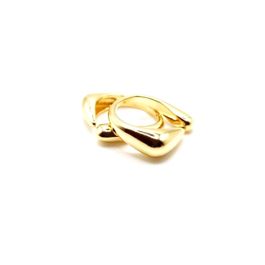 Anillo dorado de gotas abiertas - foto 2