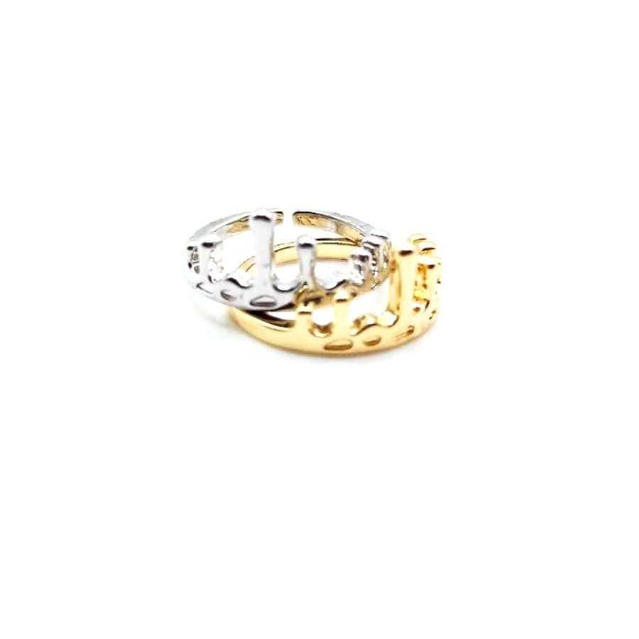Anillo plateado con diseño calado fluido - foto 2