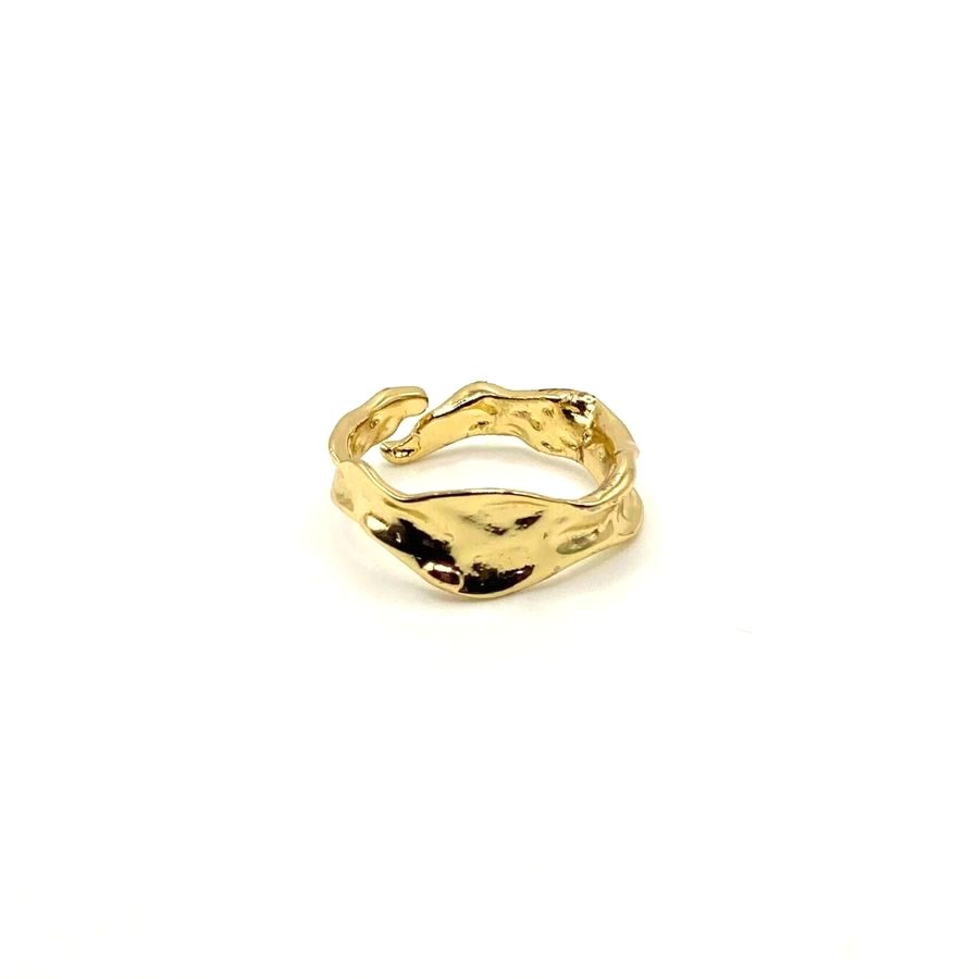 Anillo dorado diseño gota envolvente - foto 1