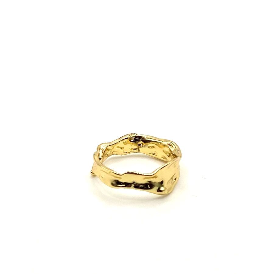 Anillo dorado diseño gota envolvente - foto 3