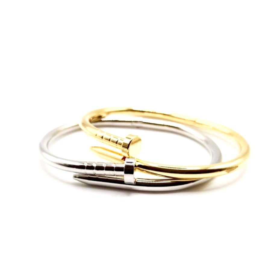 Brazalete tipo clavo plateado - foto 2