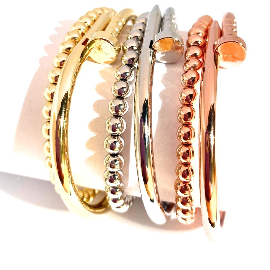 Brazalete tipo clavo plateado - foto 7