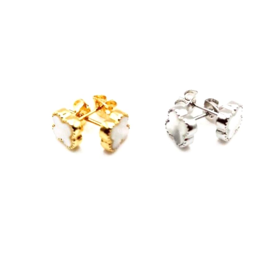 Pendientes trébol nácar con borde de perlas mini - foto 4