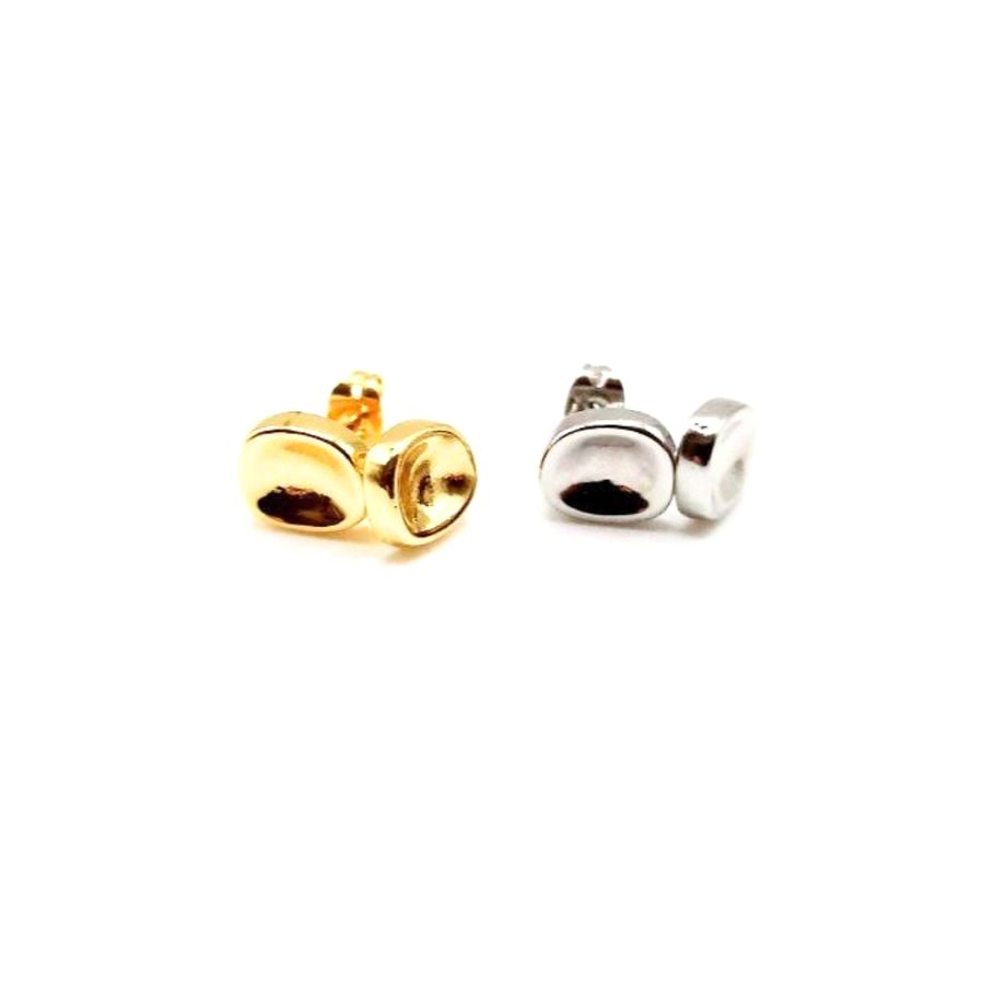 Pendientes dorados orgánicos - foto 4