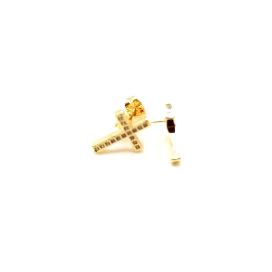 Pendientes dorados con cruz brillante - foto 3