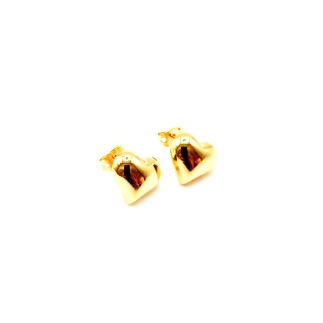 Pendientes corazón dorado con borde de bolitas